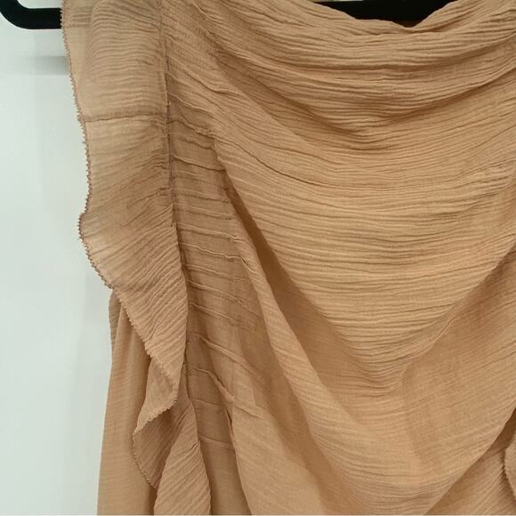 3.1 Phillip Lim Women's Nude Tan Silk Blend Ruffle Sleeveless Mini Dress Size 4 - Picture 5 of 9